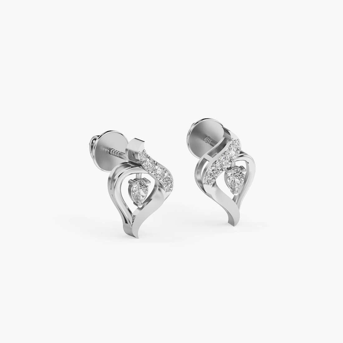 Heartfelt Sparkle - 3D View in White Gold - Diamond Jewellery by Moena