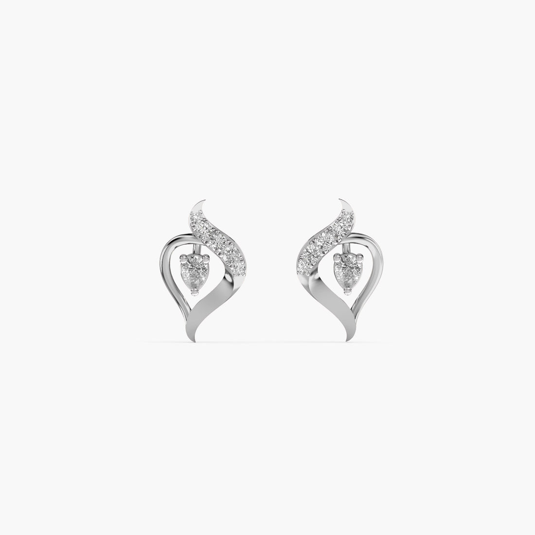 Heartfelt Sparkle - Front View in White Gold - Diamond Jewellery by Moena