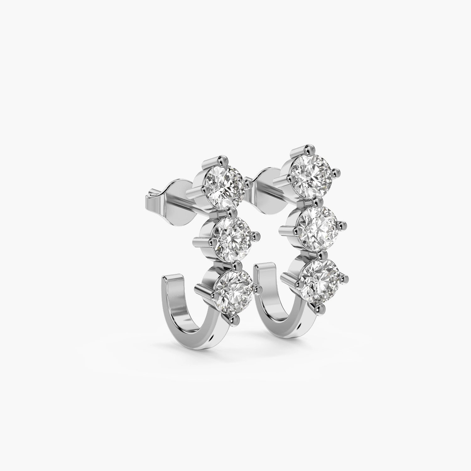 Triple Row Diamond Ear Climbers