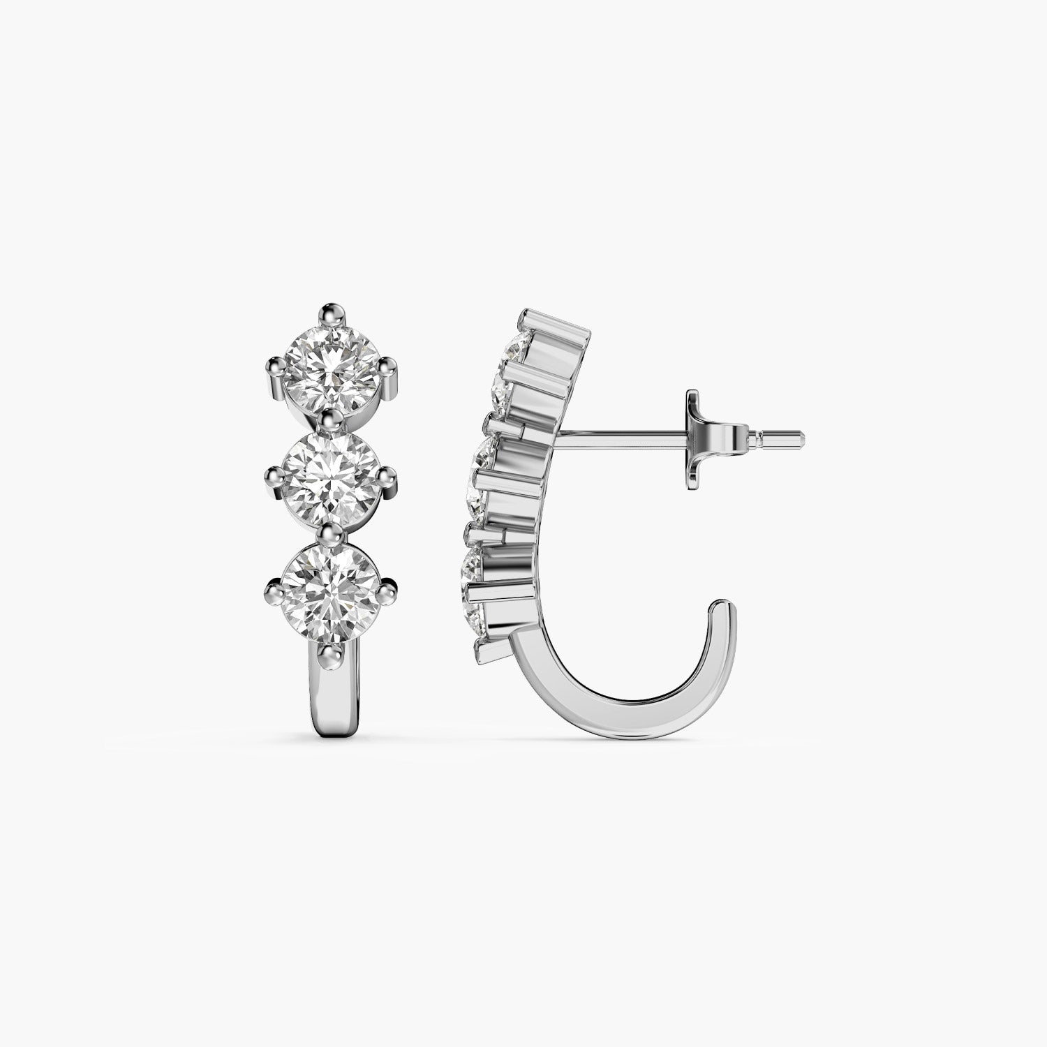 Triple Row Diamond Ear Climbers