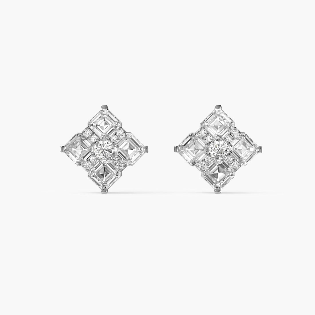 Crown Quilt - Front View in White Gold - Diamond Jewellery by Moena