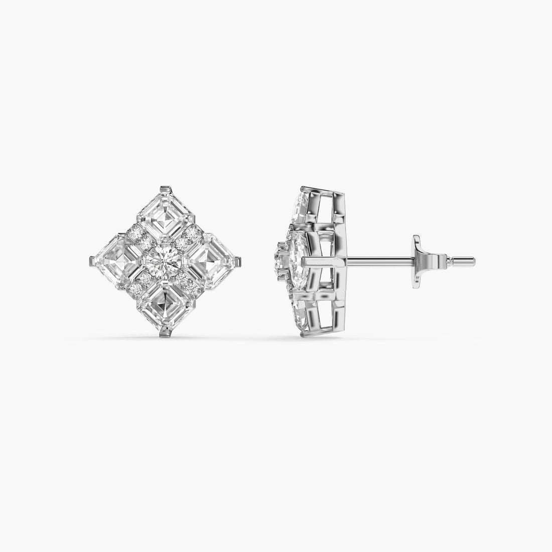 Crown Quilt - Side View in White Gold - Diamond Jewellery by Moena