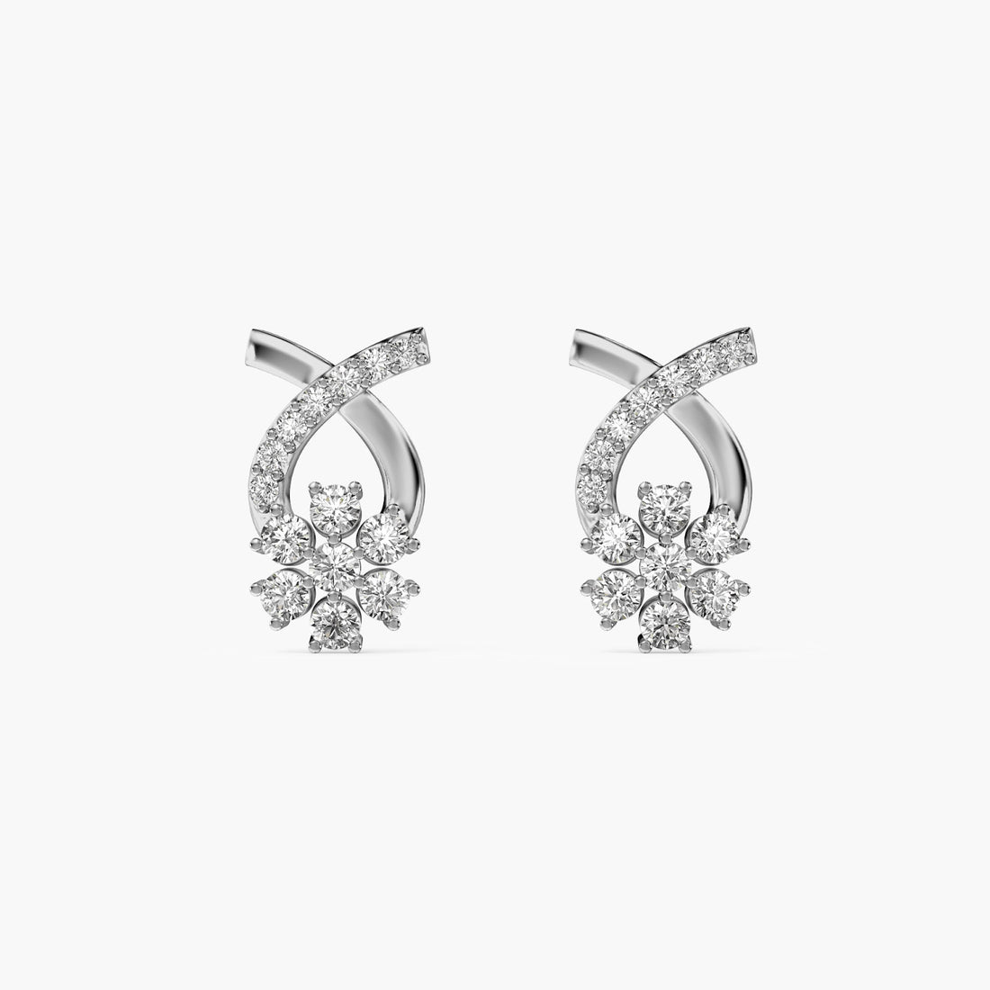 Bloom Knot - Front View in White Gold - Diamond Jewellery by Moena