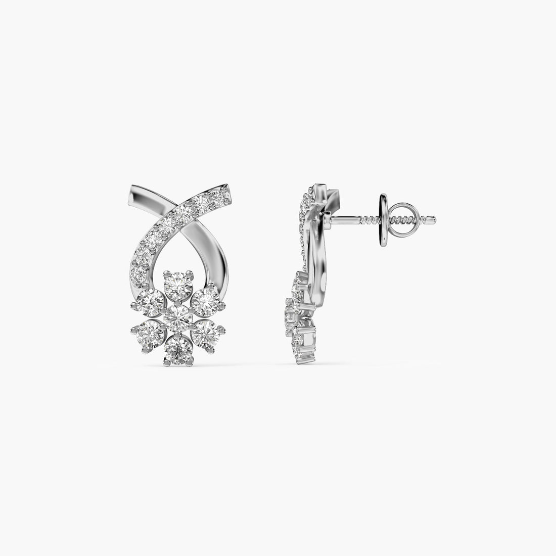 Bloom Knot - Side View in White Gold - Diamond Jewellery by Moena