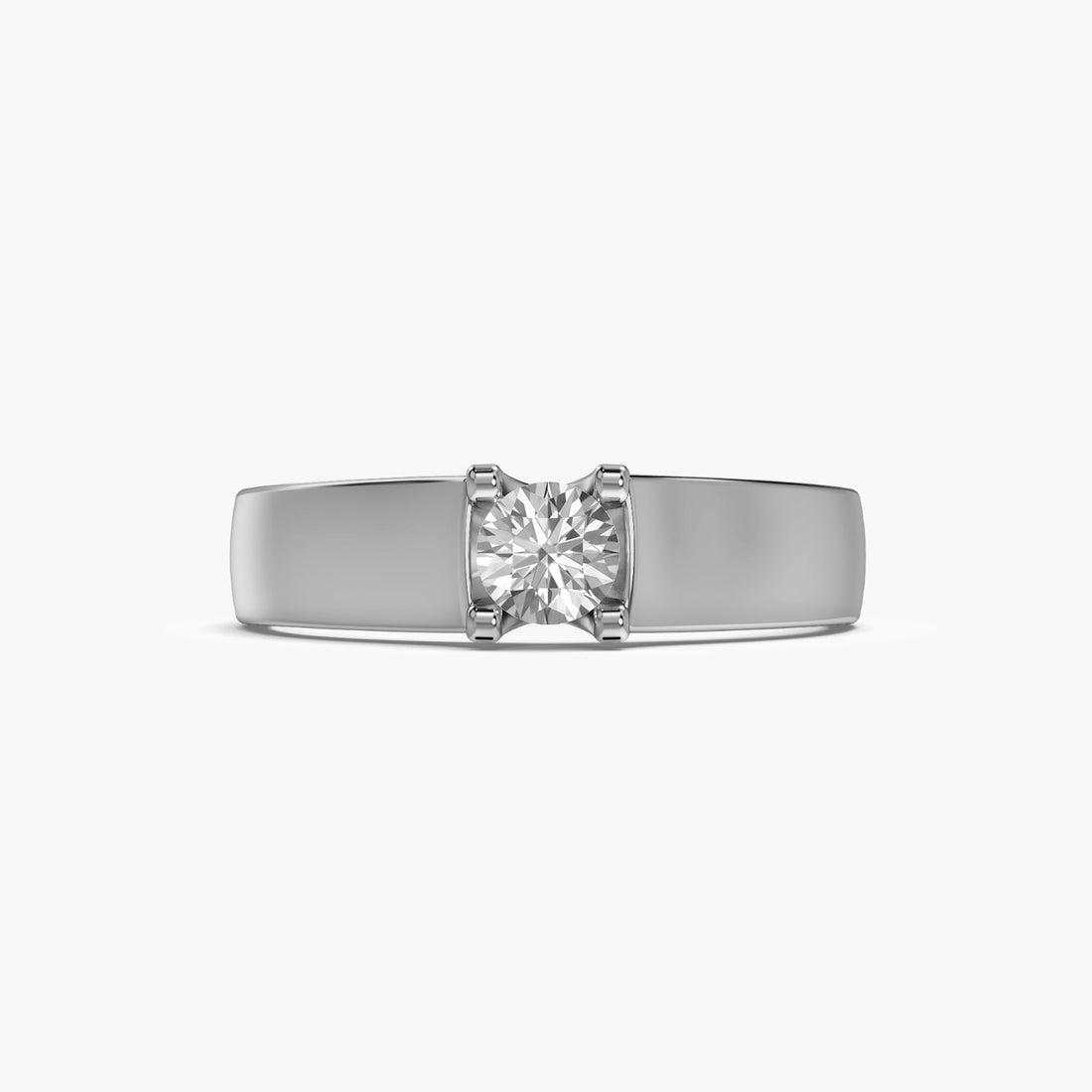Imperial Crest Ring - Top View in White Gold - Diamond Ring by Moena