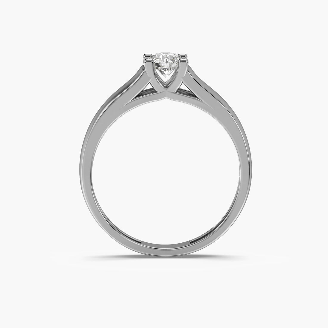 Imperial Crest Ring - Front View in White Gold - Diamond Ring by Moena