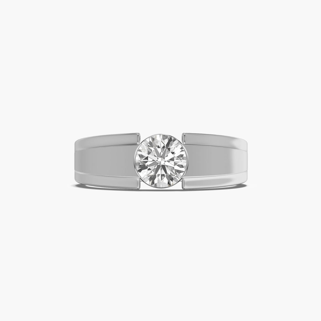 Sovereign Crest Ring - Top View in White Gold - Diamond Ring by Moena
