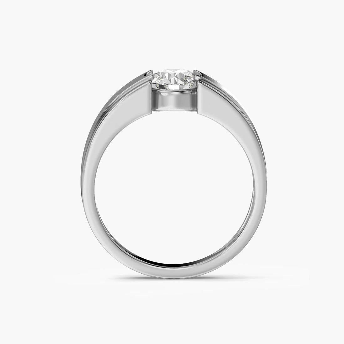 Sovereign Crest Ring - Front View in White Gold - Diamond Ring by Moena