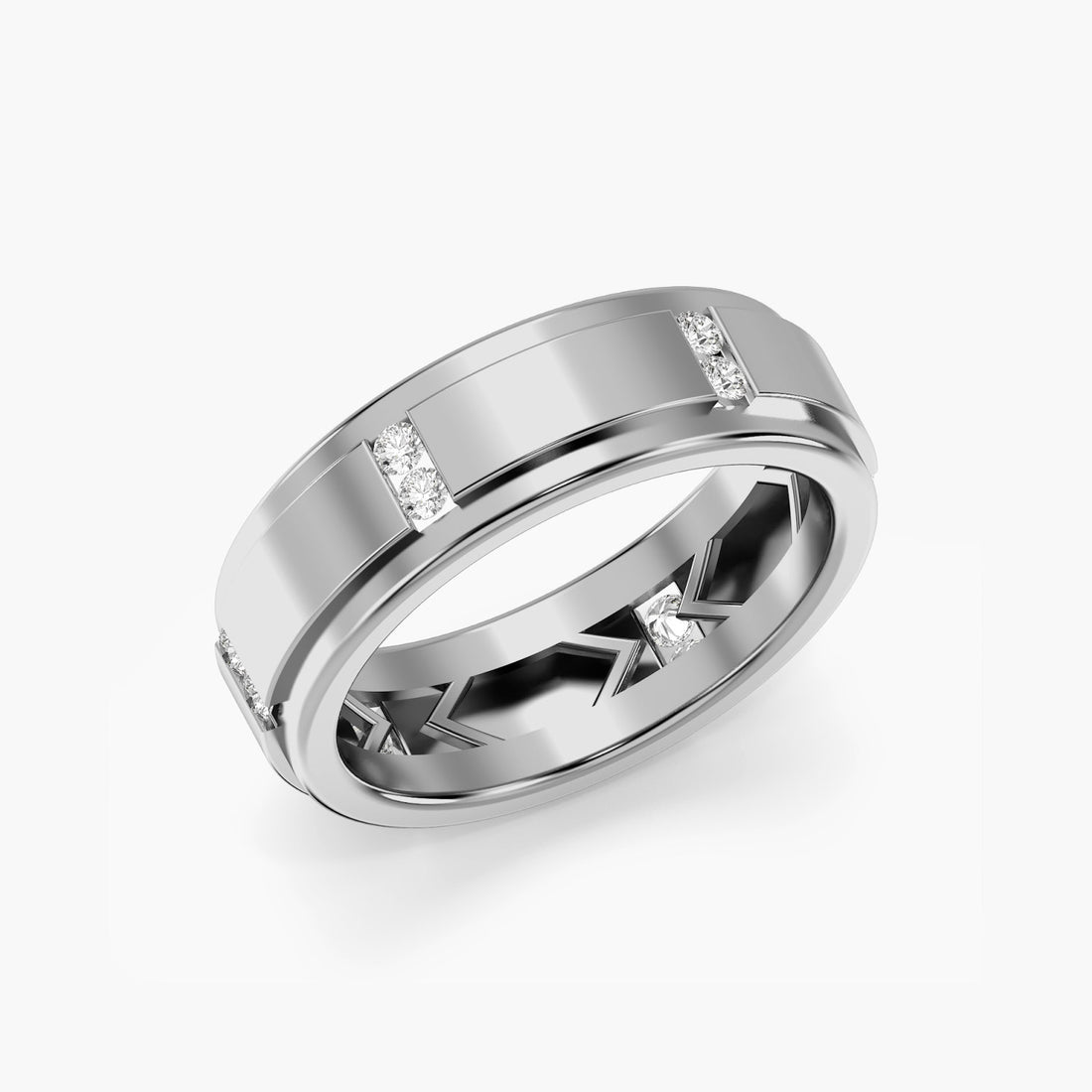 Valor Eternity Band - 3D View in White Gold - Diamond Ring by Moena