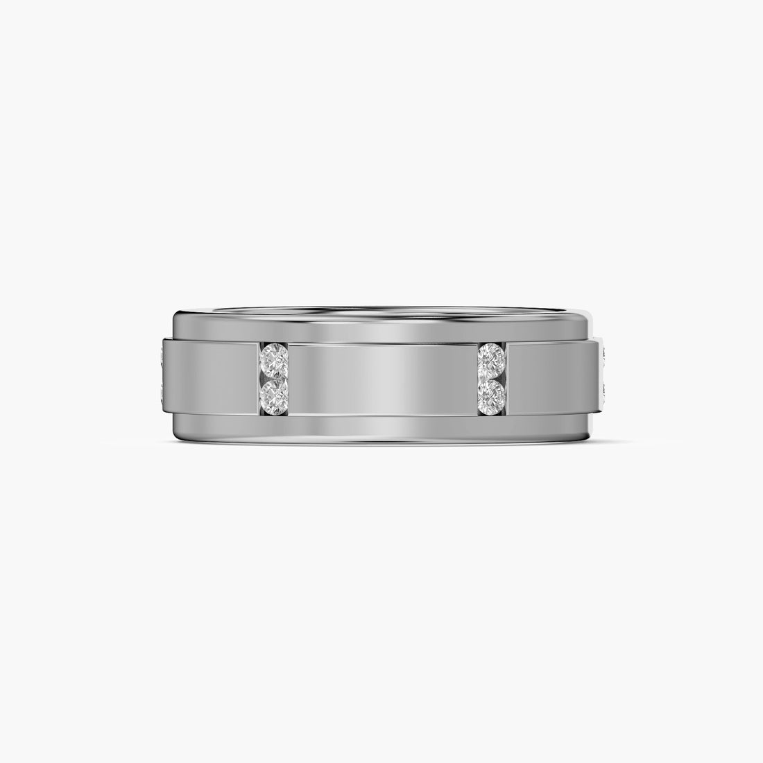 Valor Eternity Band - Top View in White Gold - Diamond Ring by Moena