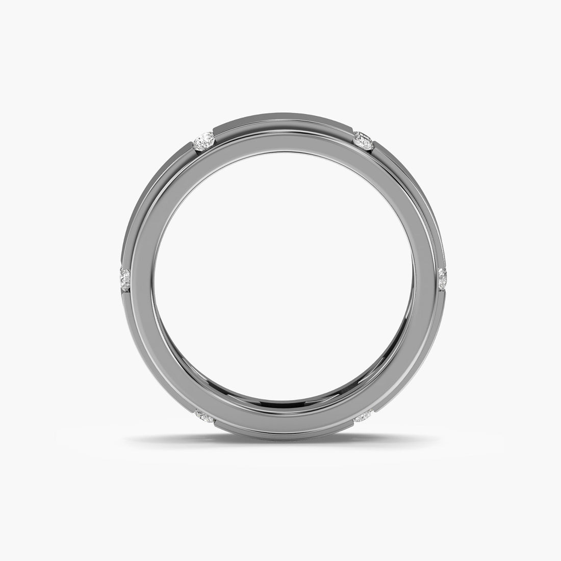 Valor Eternity Band - Front View in White Gold - Diamond Ring by Moena