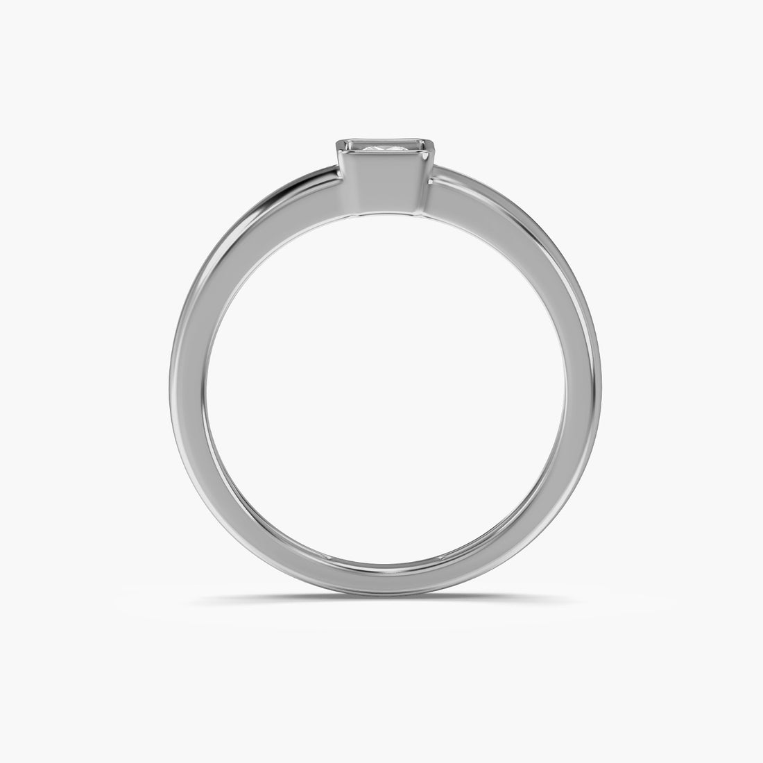 Prestige Square Ring - Front View in White Gold - Diamond Ring by Moena