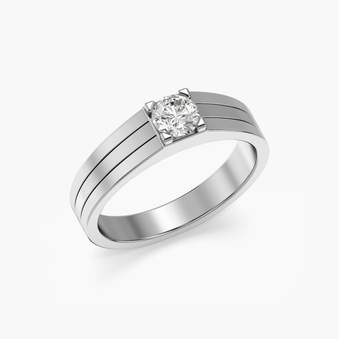 Dual Essence Ring - 3D View in White Gold - Diamond Ring by Moena