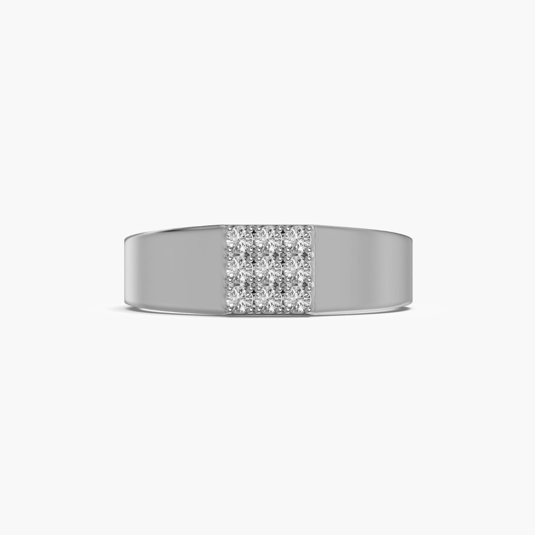 Royal Grid Ring - Top View in White Gold - Diamond Ring by Moena