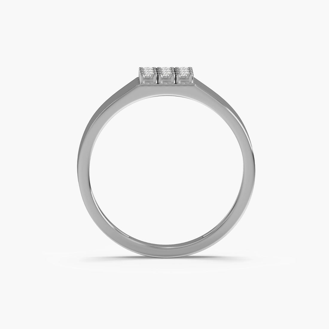 Royal Grid Ring - Front View in White Gold - Diamond Ring by Moena