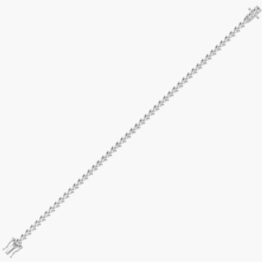 Classic 0.07 ct Round Diamond Tennis Bracelet - Side View in White Gold - Round Diamond Bracelet by Moena