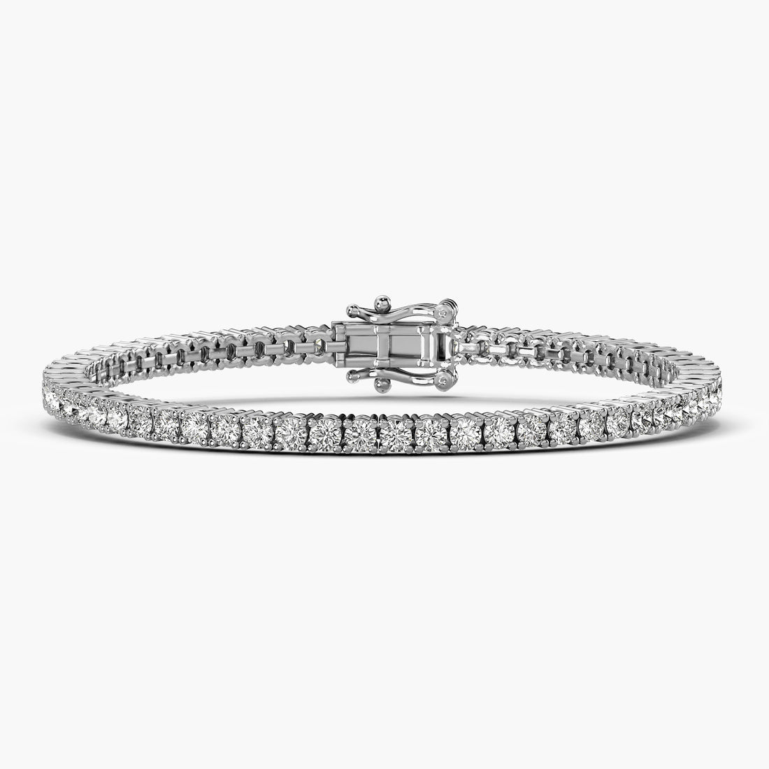 0.06 ct Diamond Tennis Bracelet - Front View in White Gold - Diamond Bracelet by Moena