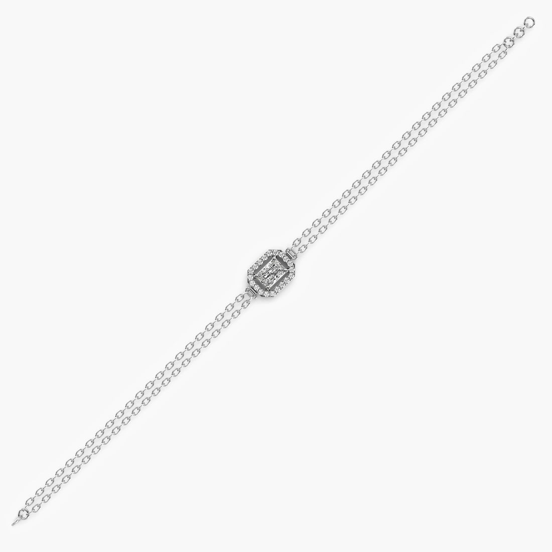 Edge Radiance Bracelet - Side View in White Gold - Diamond Bracelet by Moena