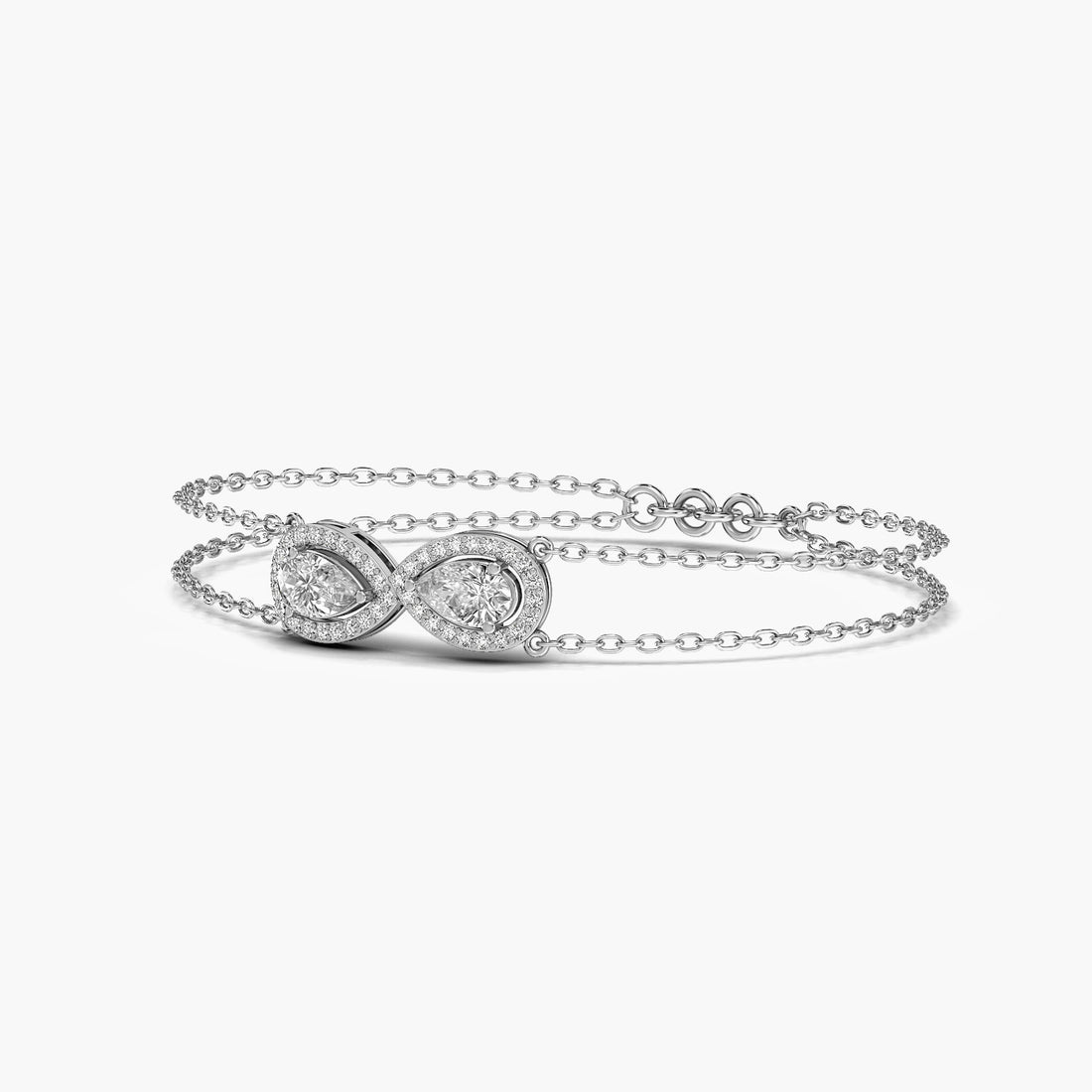 Parallel Shine Bracelet - 3D View in White Gold - Diamond Bracelet by Moena