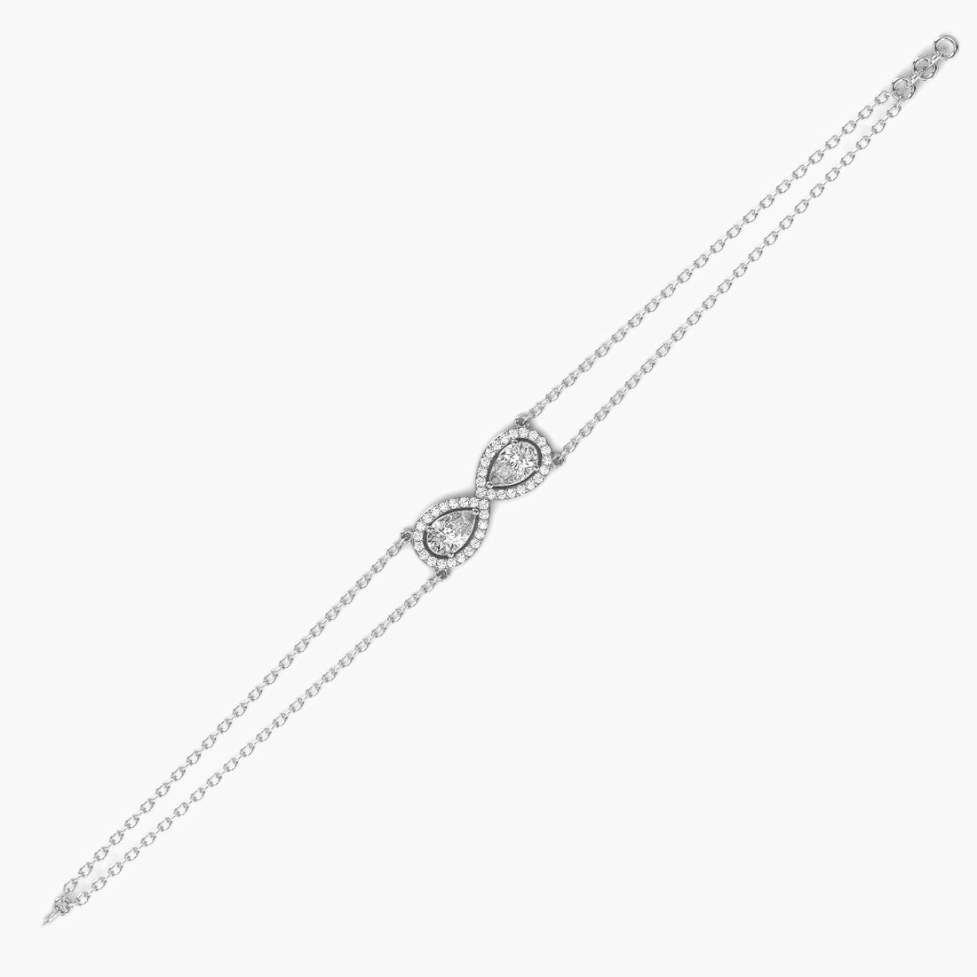 Parallel Shine Bracelet - Standard View in White Gold - Diamond Bracelet by Moena