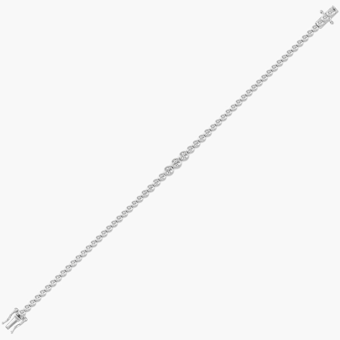 Bezel Bold Diamond Bracelet - Side View in White Gold - Diamond Bracelet by Moena