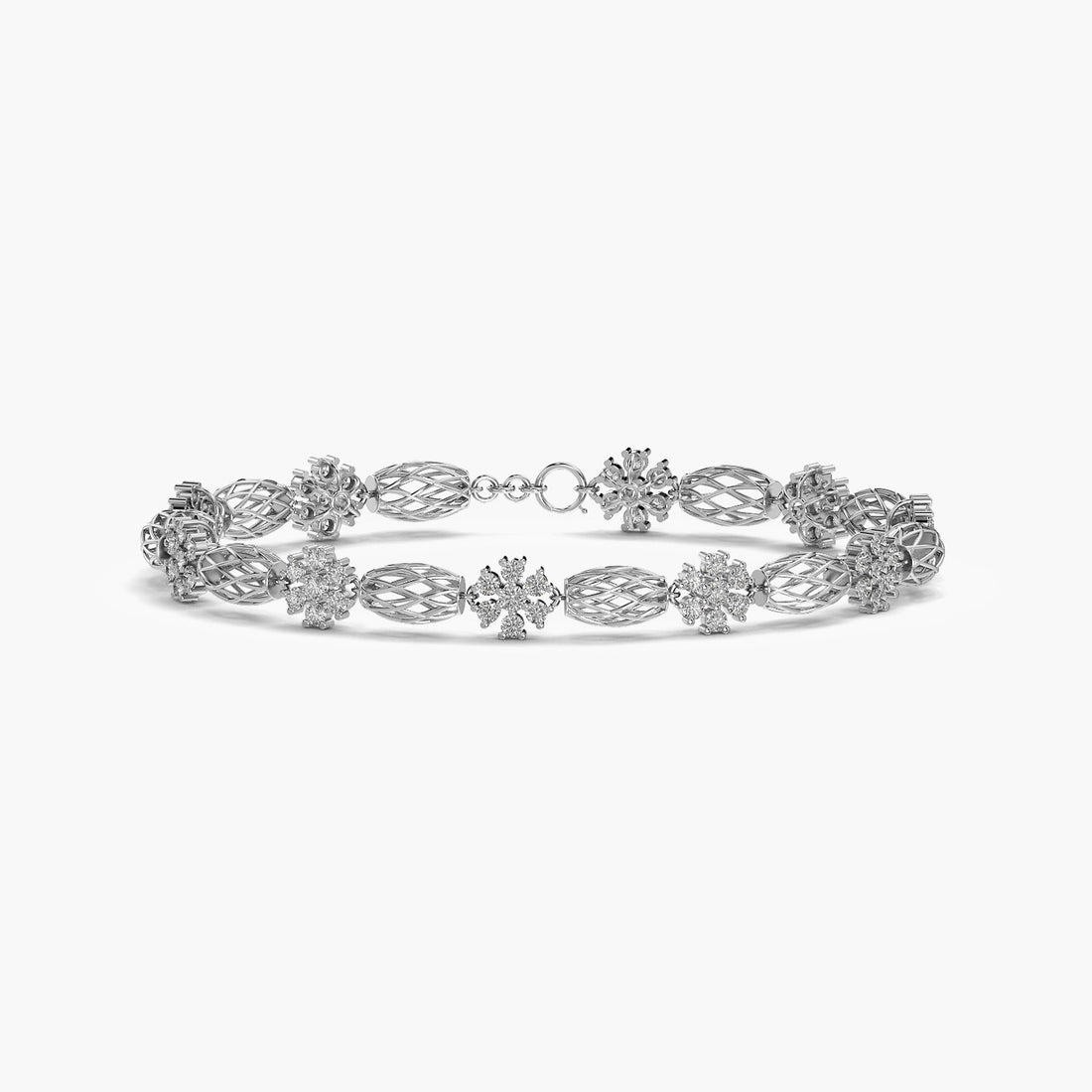 Vine Luxe Bracelet - Top View in White Gold - Diamond Bracelet by Moena