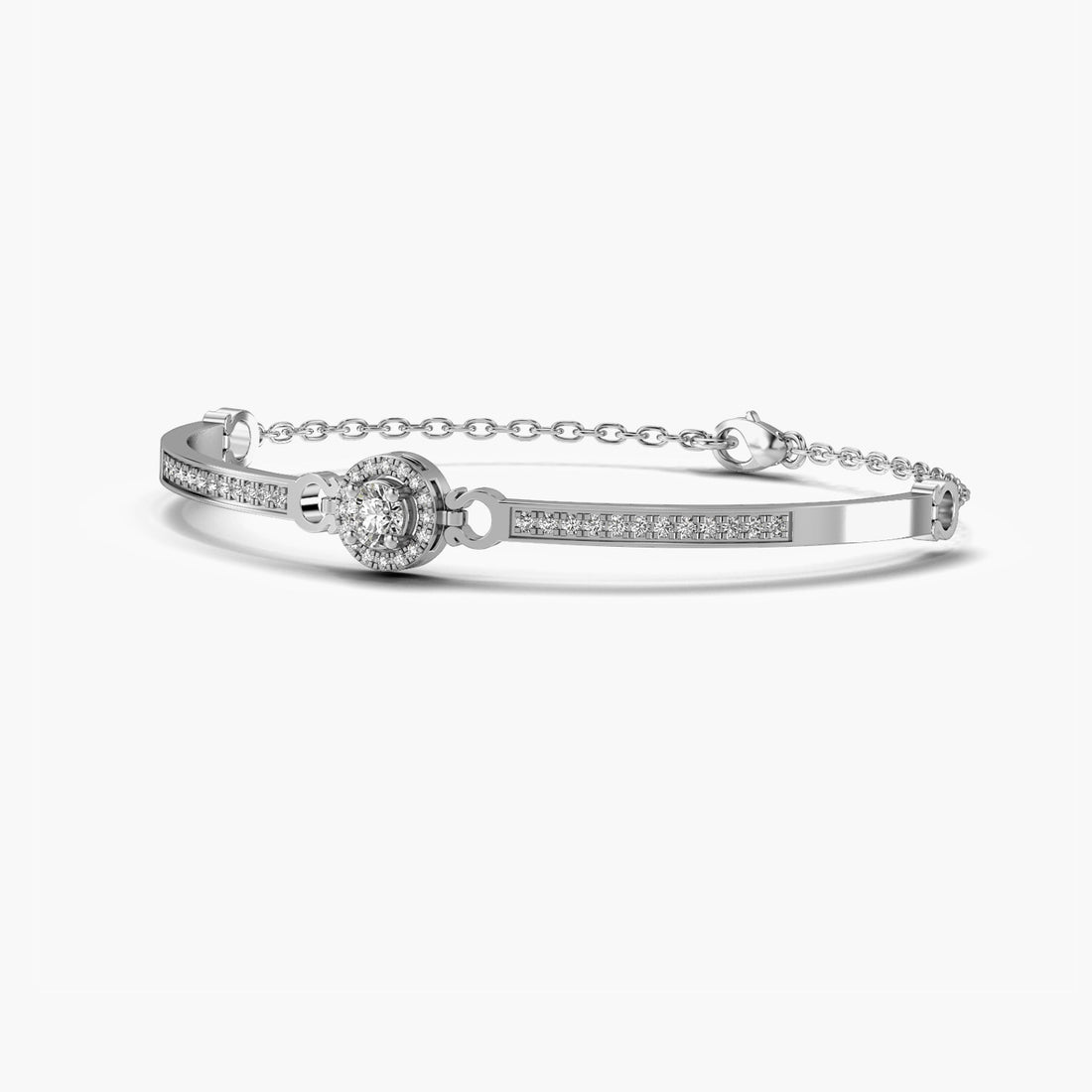 Forever Together Bracelet - 3D View in White Gold - Diamond Bracelet by Moena