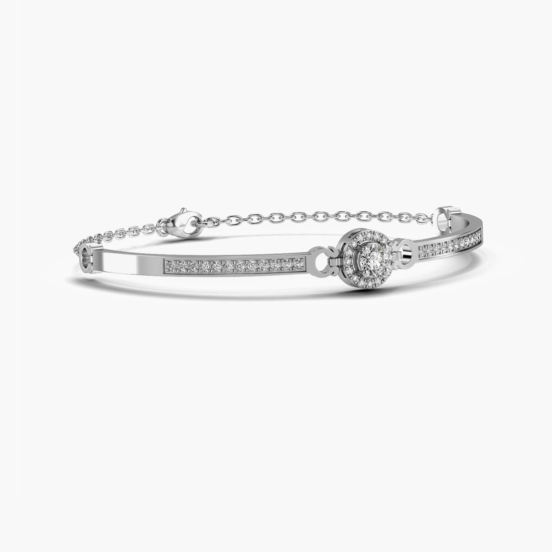 Forever Together Bracelet - 3D View in White Gold - Diamond Bracelet by Moena