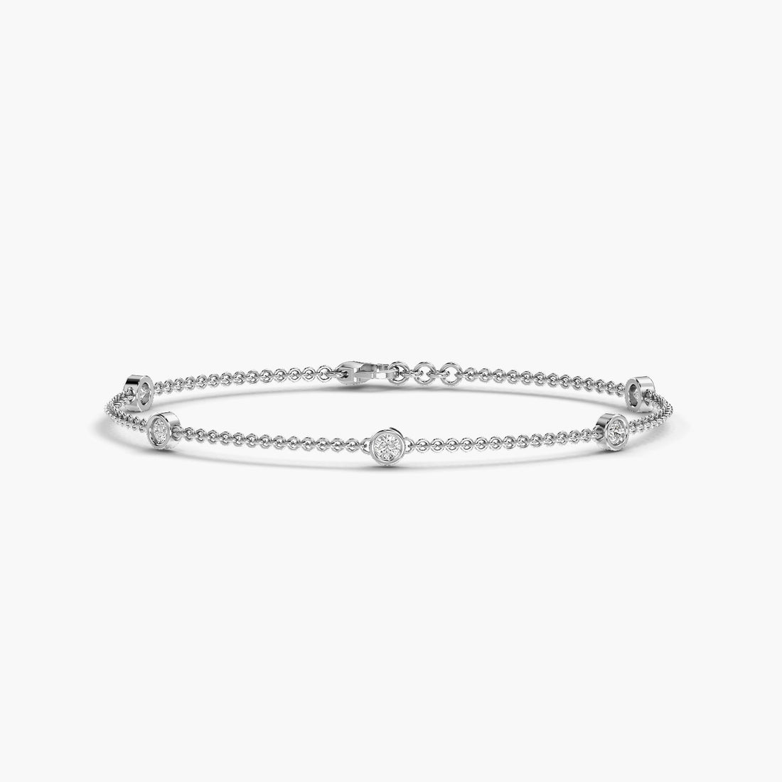 Promise Halo Bracelet - Top View in White Gold - Diamond Bracelet by Moena