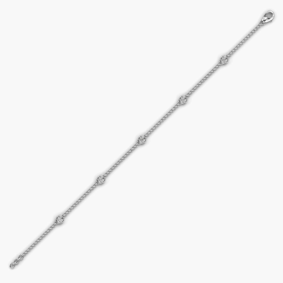 Promise Halo Bracelet - Side View in White Gold - Diamond Bracelet by Moena