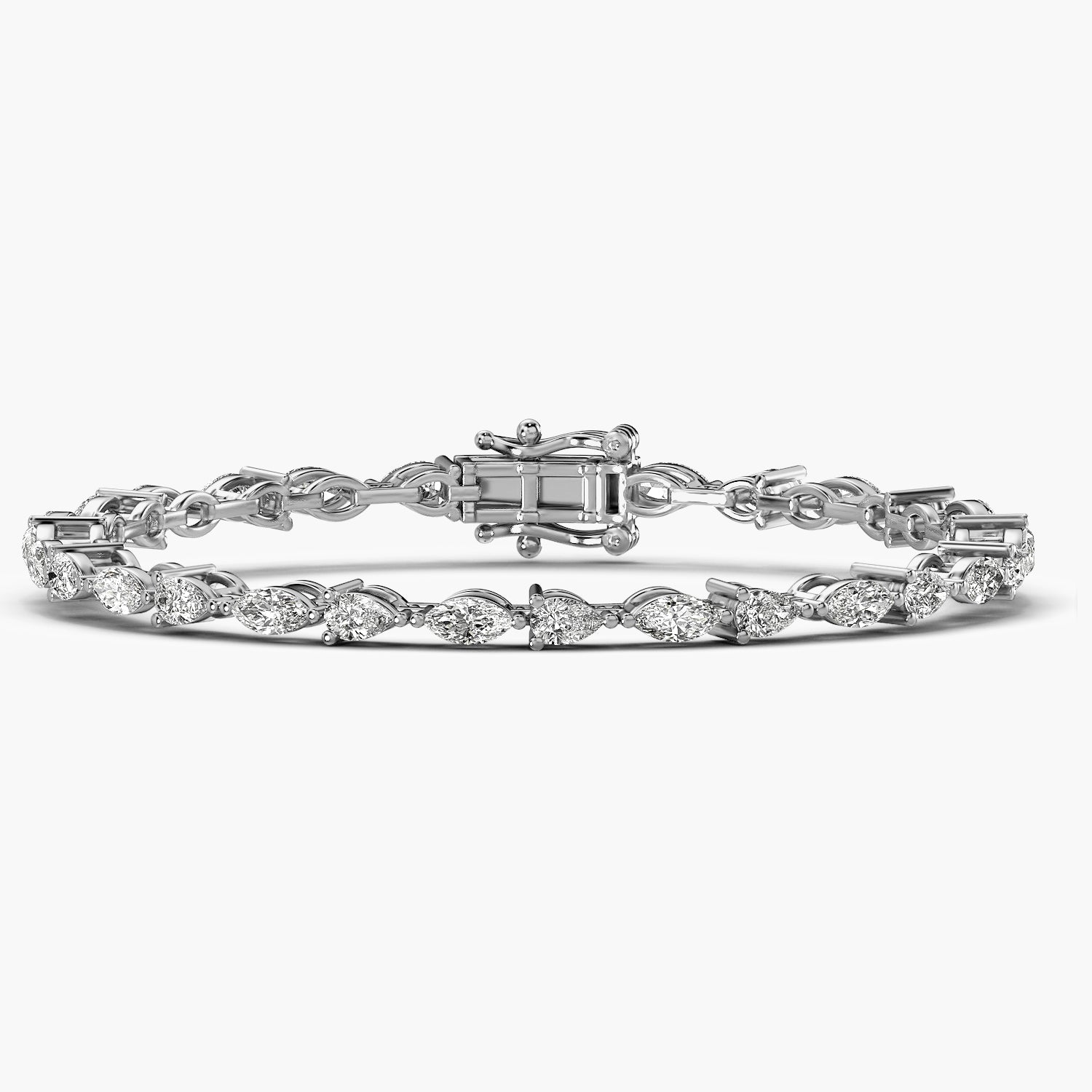 Pear & Marquise 0.10 ct Diamond Tennis Bracelet