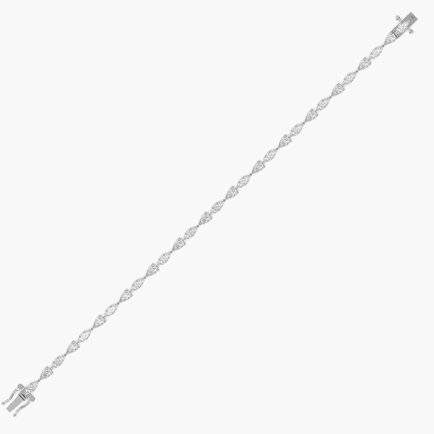 Pear & Marquise 0.10 ct Diamond Tennis Bracelet