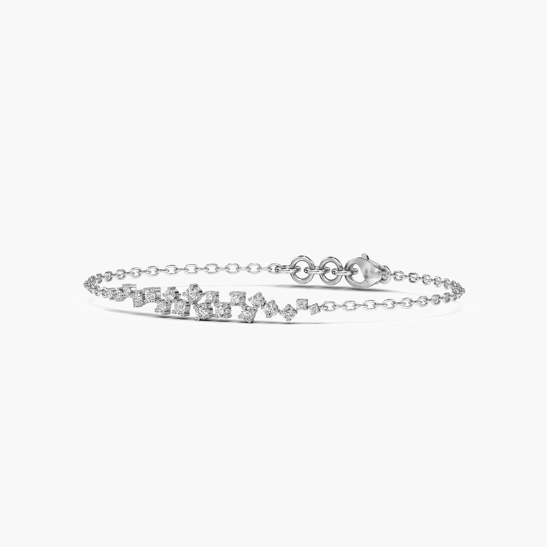 Ethereal Shine Bracelet: - 3D View in White Gold - Diamond Bracelet by Moena