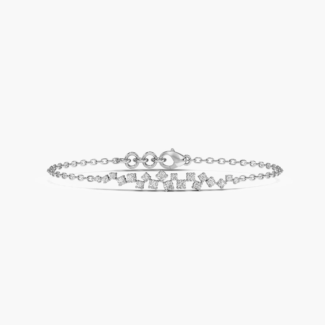 Ethereal Shine Bracelet: - Top View in White Gold - Diamond Bracelet by Moena