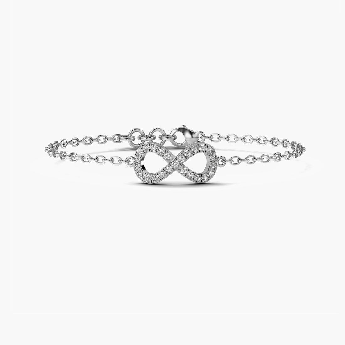 Infinity Bliss Bracelet - Top View in White Gold - Diamond Bracelet by Moena