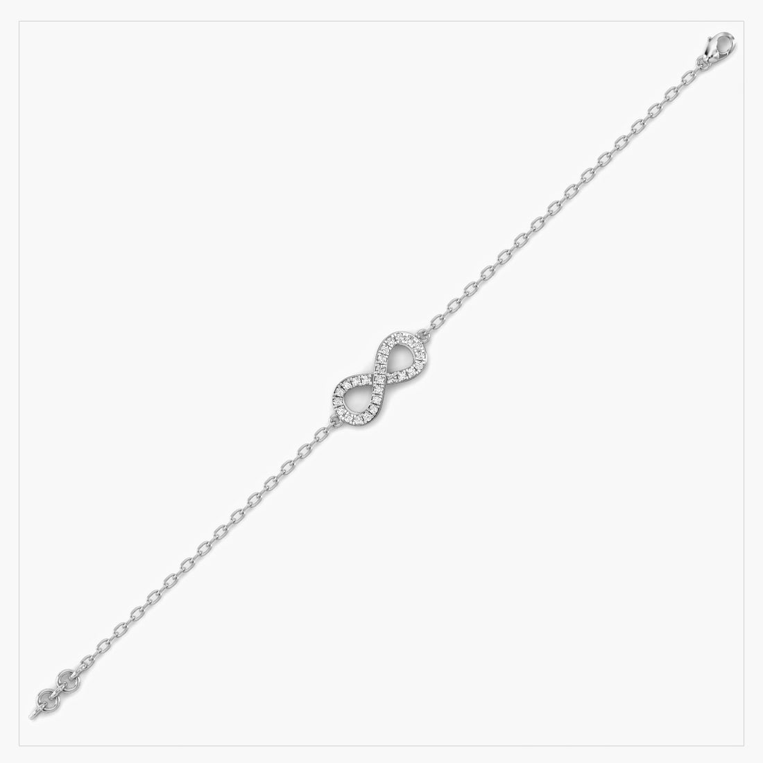Infinity Bliss Bracelet - Side View in White Gold - Diamond Bracelet by Moena