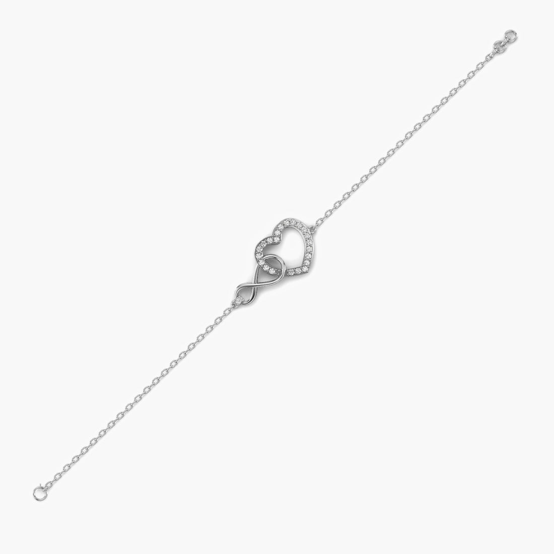 Heartstrings Bracelet - Side View in White Gold - Diamond Bracelet by Moena
