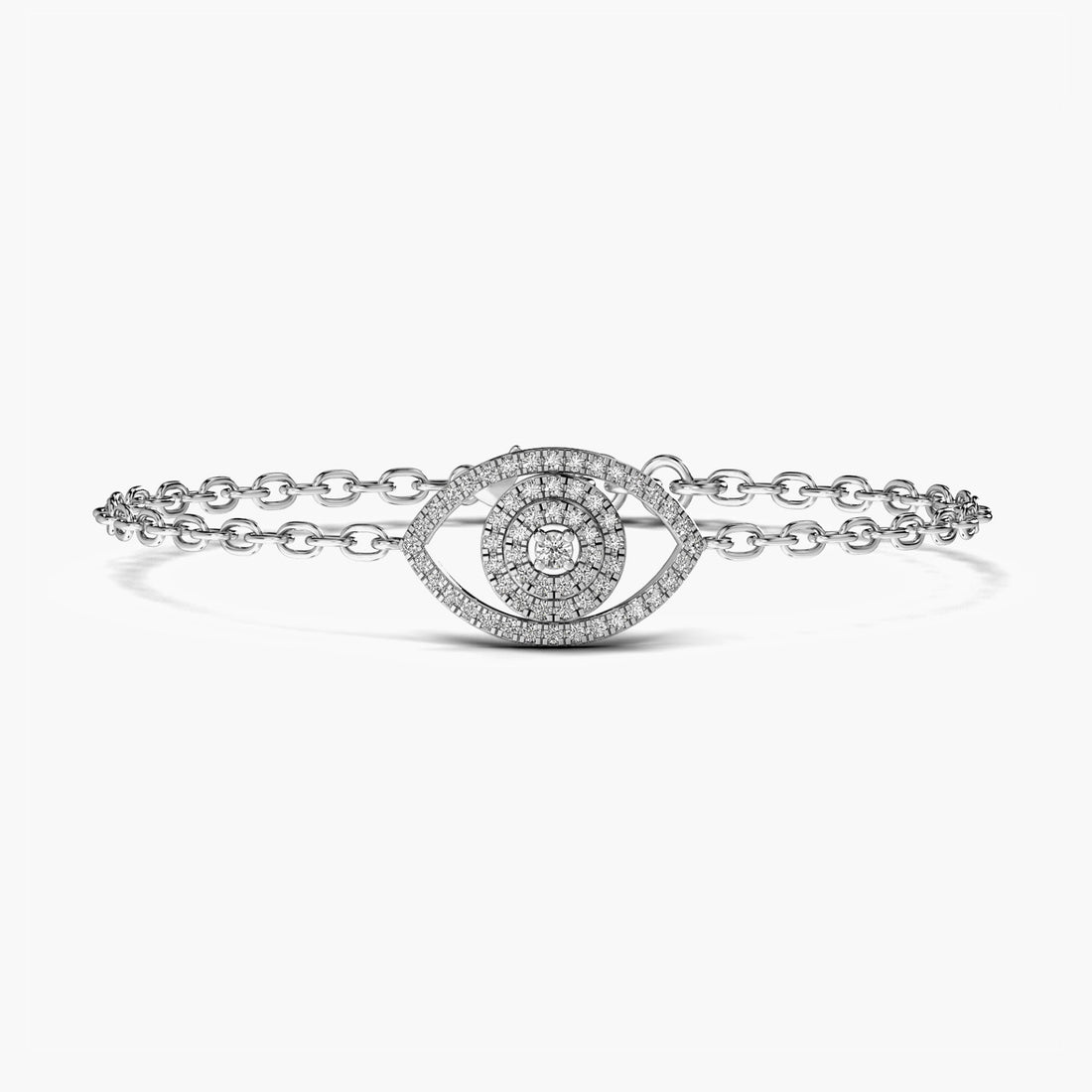 Celestial Eye Bracelet - Top View in White Gold - Diamond Bracelet by Moena