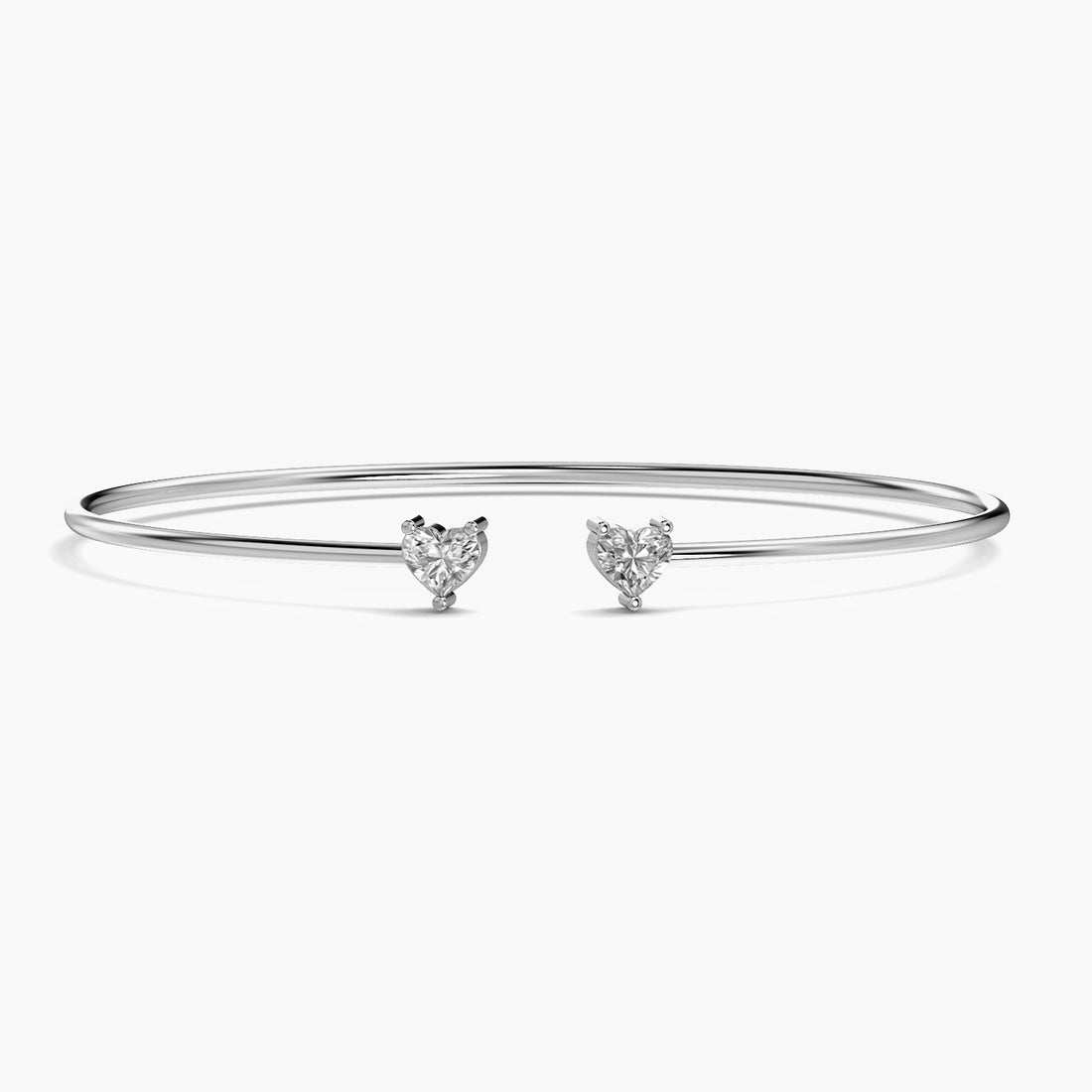 Hearts Entwined Bracelet - Top View in White Gold - Diamond Bracelet by Moena