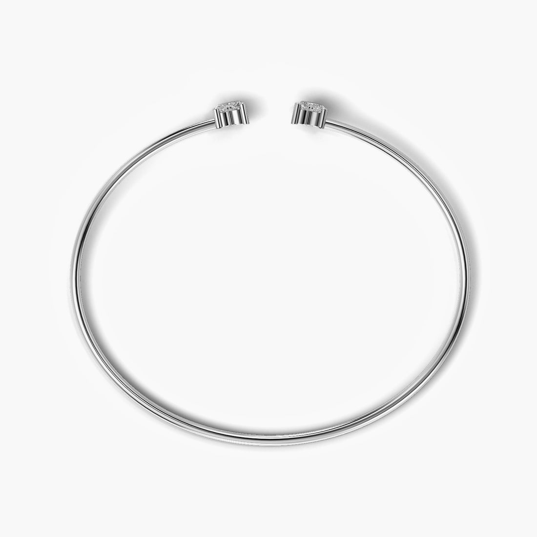 Hearts Entwined Bracelet - Standard View in White Gold - Diamond Bracelet by Moena