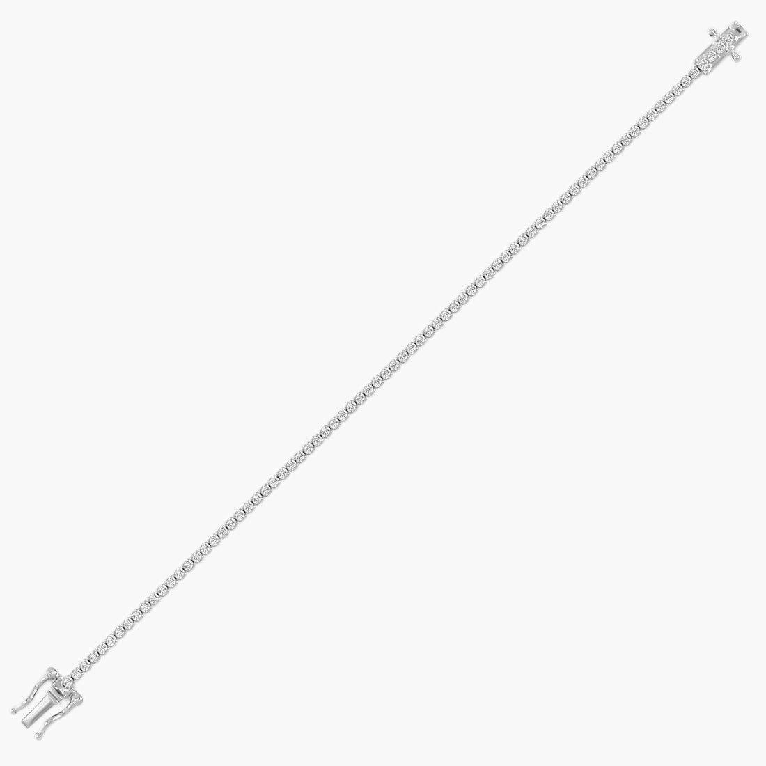 0.006 ct Diamond Tennis Bracelet - Side View in White Gold - Diamond Bracelet by Moena