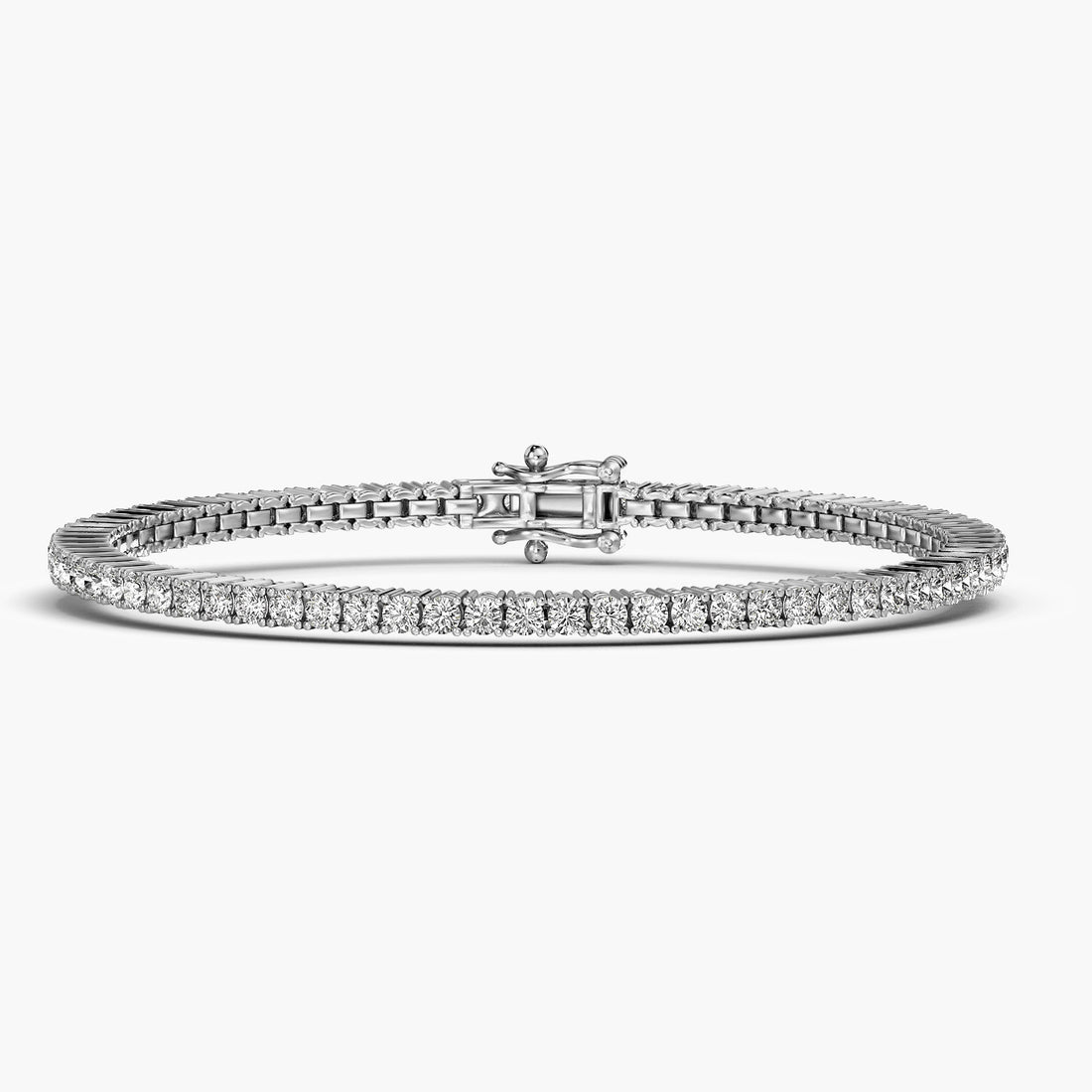 Grace Line 0.03 ct Diamond Tennis Bracelet - Front View in White Gold - Diamond Bracelet by Moena