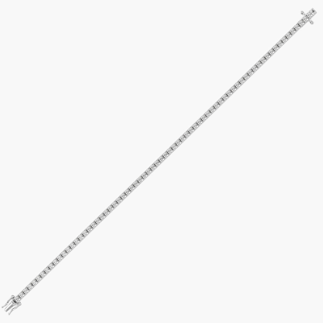 Grace Line 0.03 ct Diamond Tennis Bracelet - Side View in White Gold - Diamond Bracelet by Moena