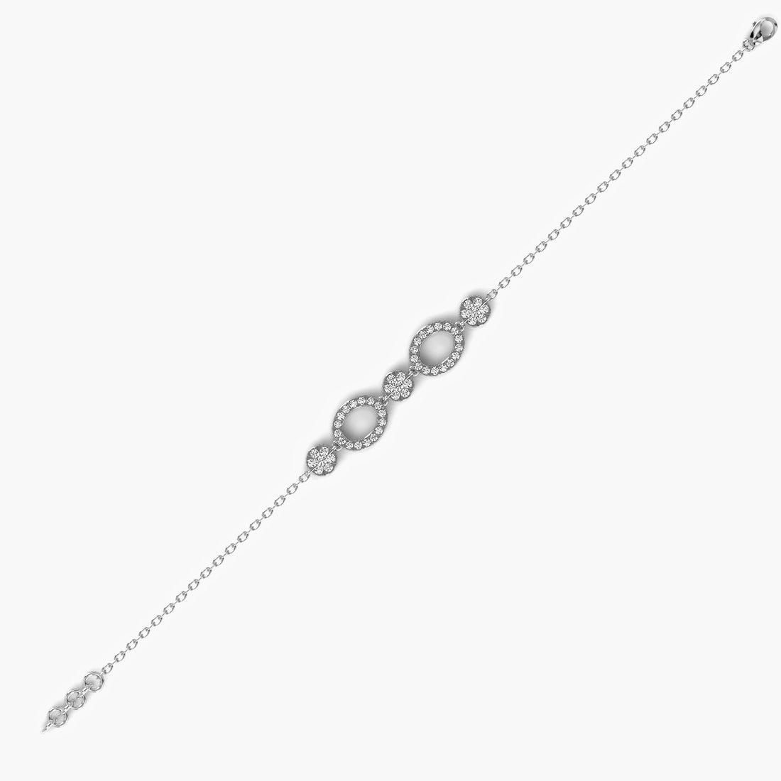 Opulent Halo Bracelet - Standard View in White Gold - Diamond Bracelet by Moena