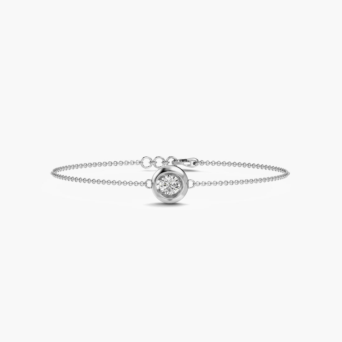 Forever Glow Bracelet - Top View in White Gold - Diamond Bracelet by Moena