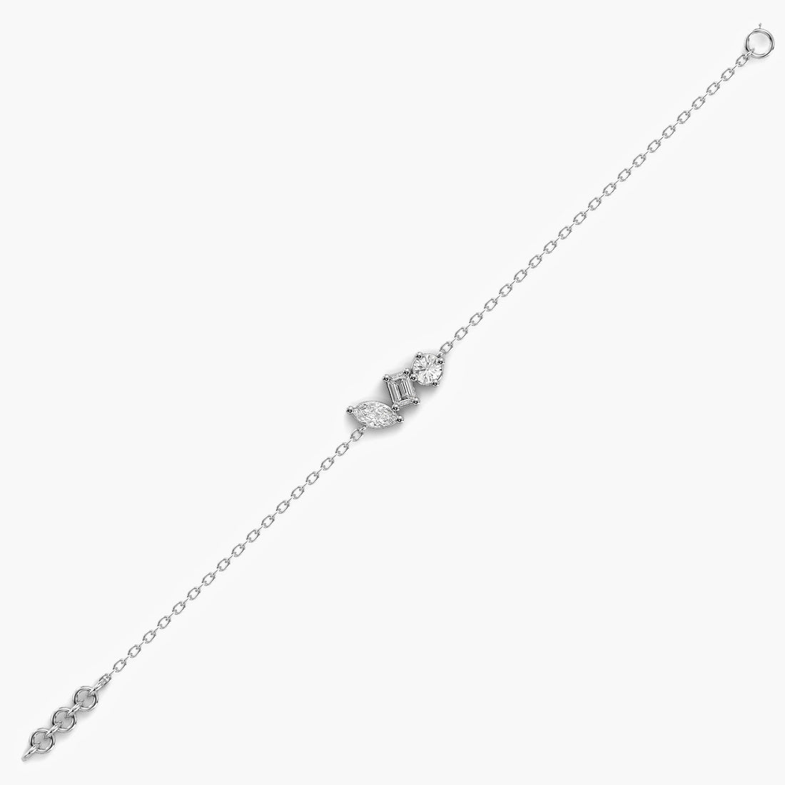 Trinity Spark Bracelet - Standard View in White Gold - Diamond Bracelet by Moena