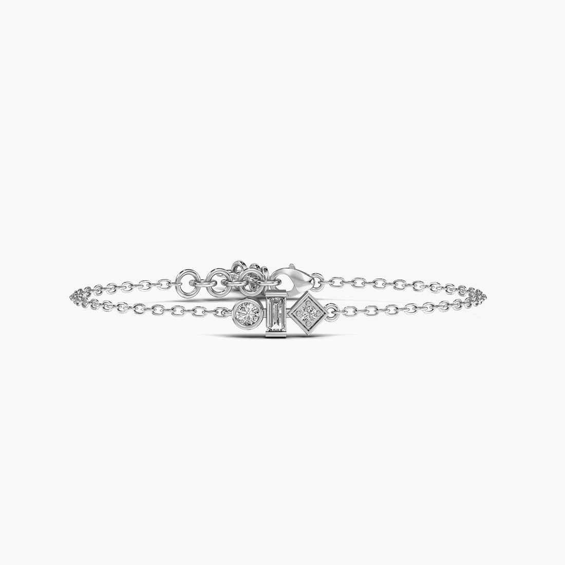 Eternal Trio Bracelet - Top View in White Gold - Diamond Bracelet by Moena
