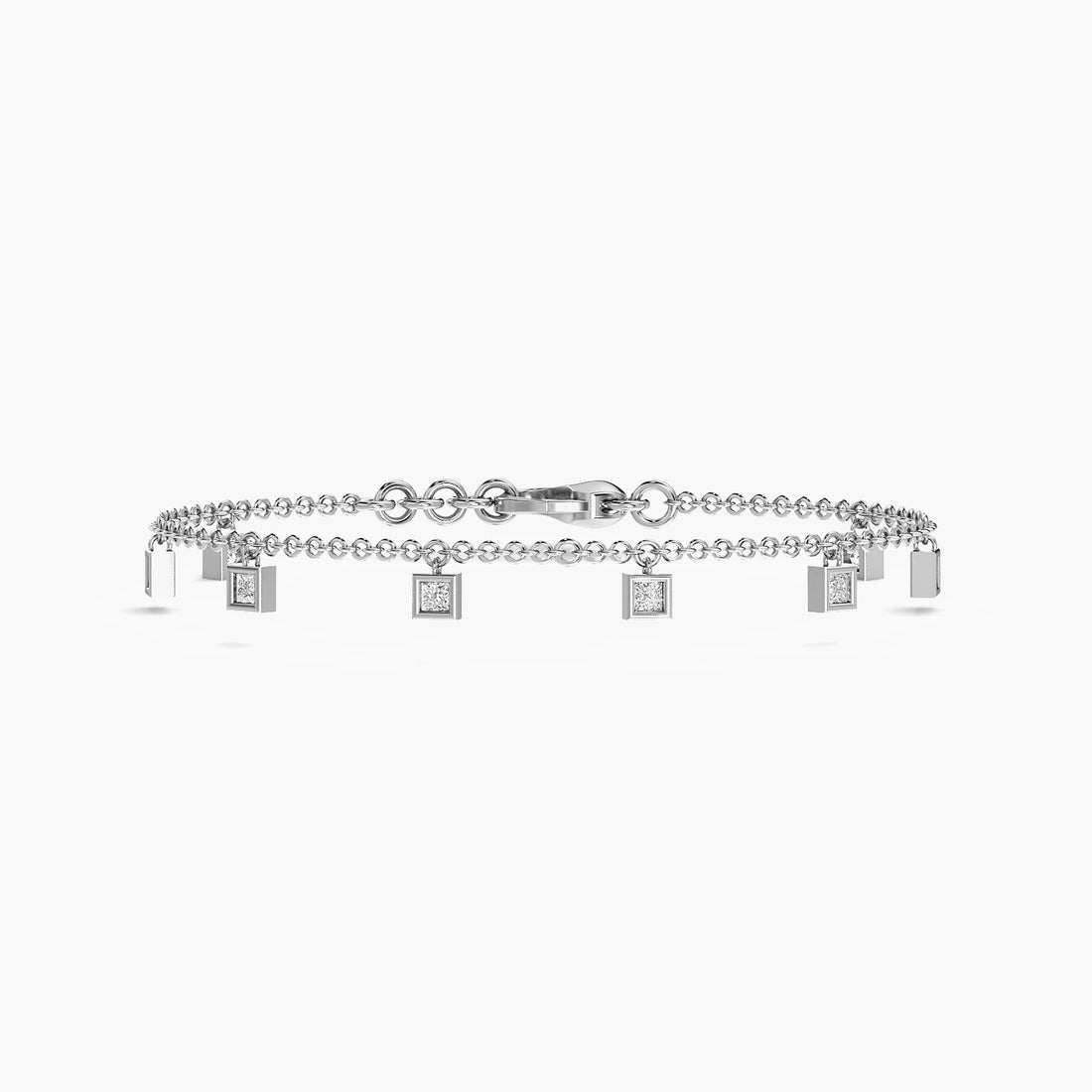 Aarohi Bracelet - Top View in White Gold - Diamond Bracelet by Moena