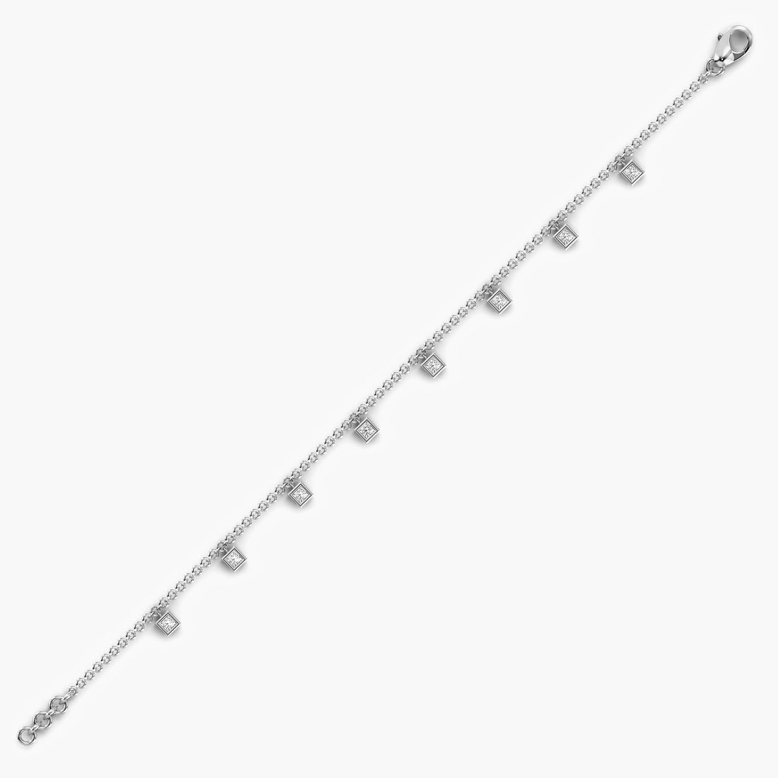 Aarohi Bracelet - Side View in White Gold - Diamond Bracelet by Moena