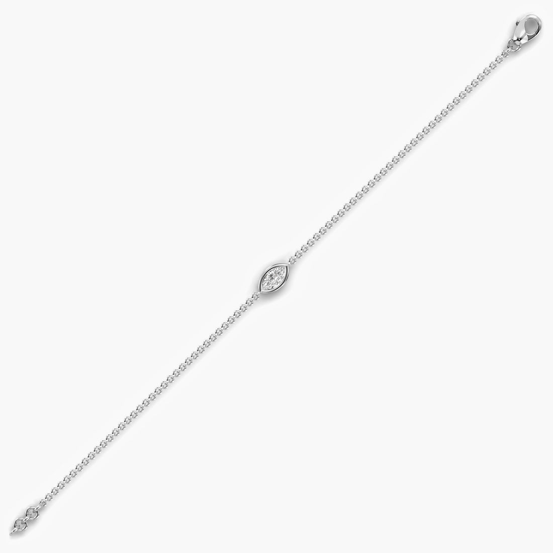One Spark Bracelet - Side View in White Gold - Diamond Bracelet by Moena
